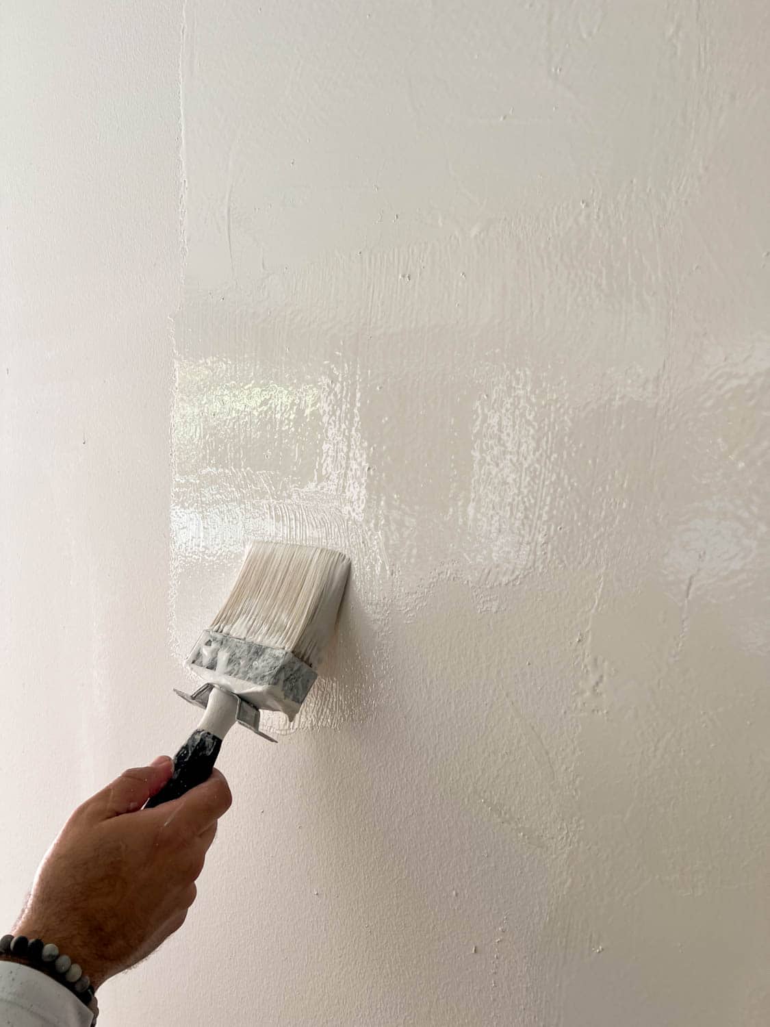 brushing on Romabio venetian glaze