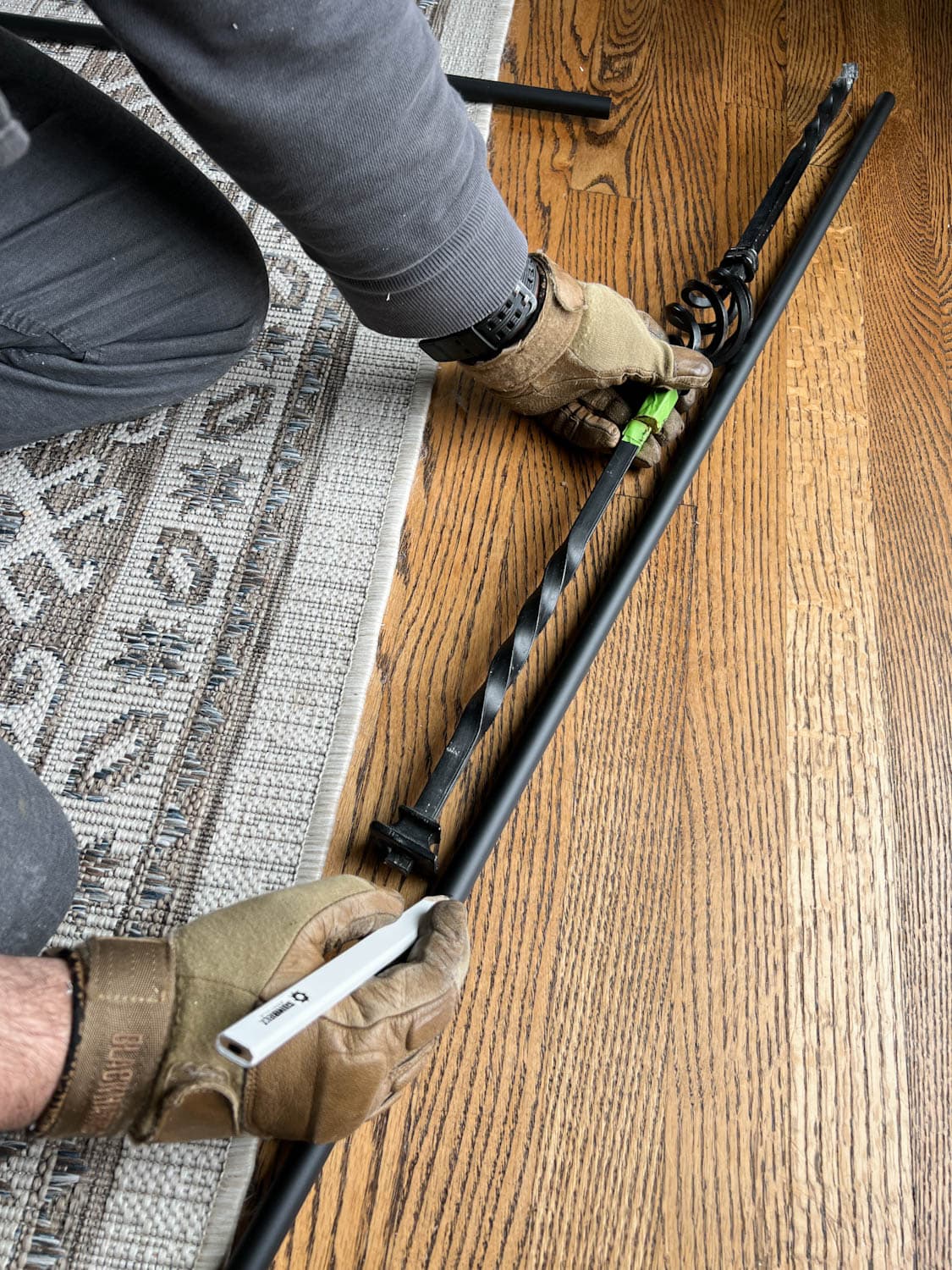 measuring and marking new stair balusters