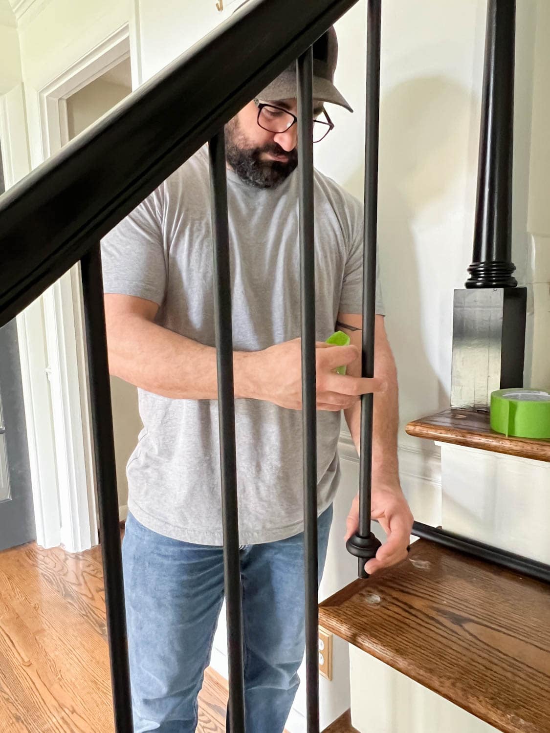 adding shoes to iron stair balusters