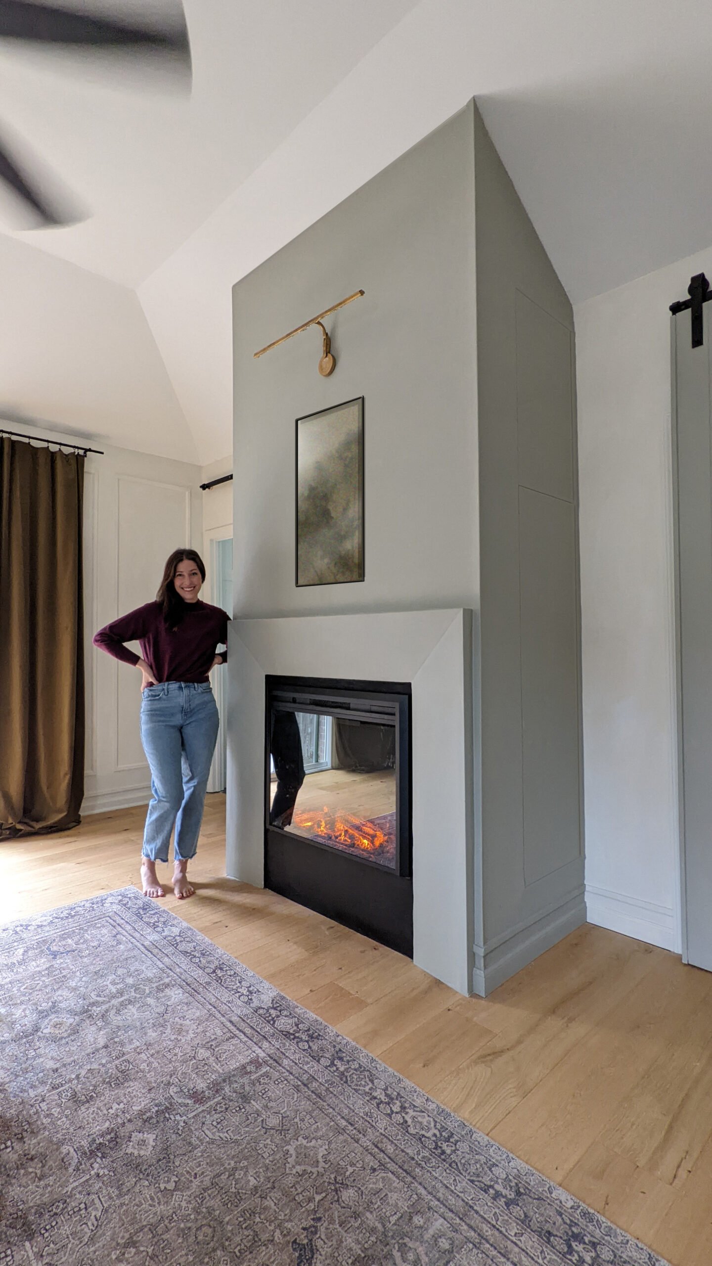 diy fireplace with hidden cabinets