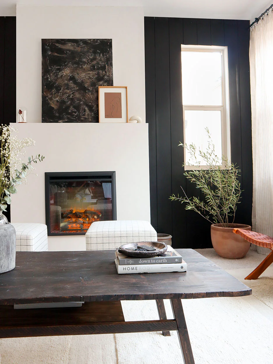diy modern fireplace with roman clay