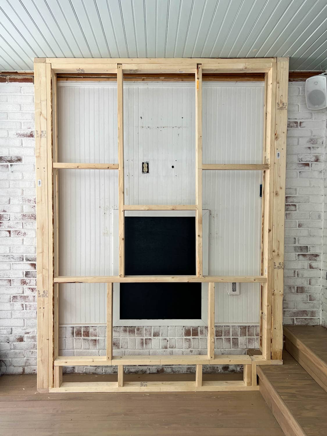 finished fireplace frame build
