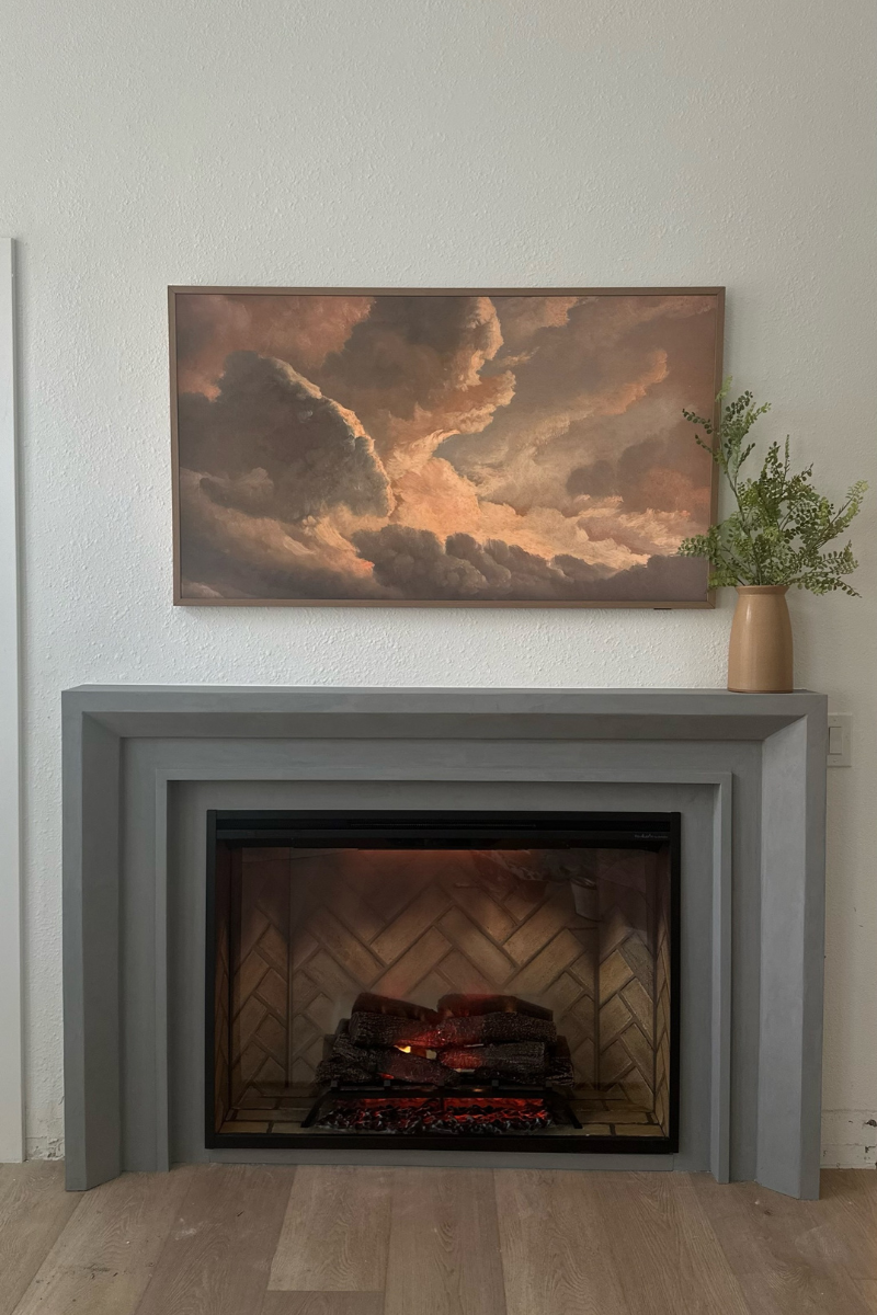 electric fireplace diy with custom surround