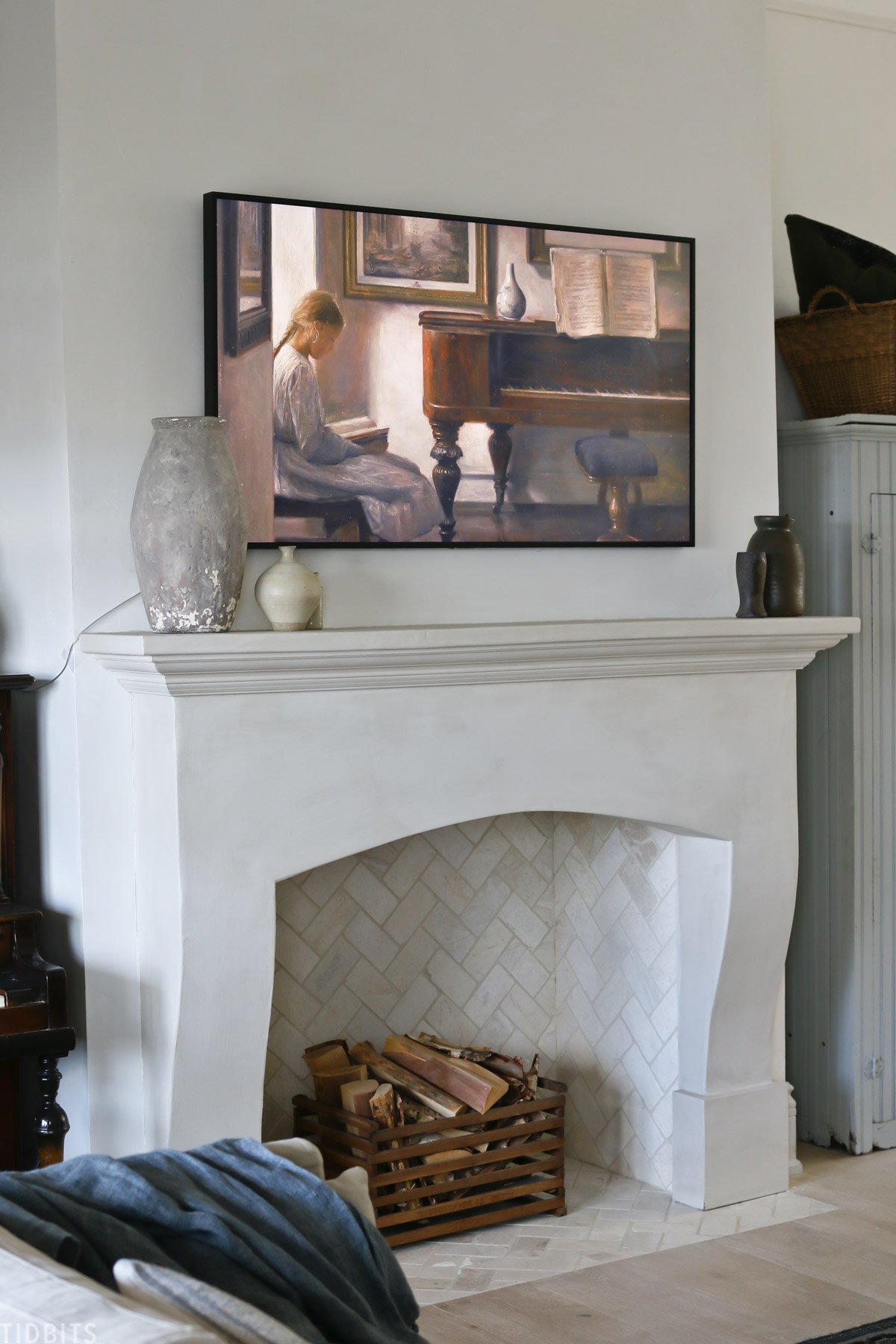 diy faux cast stone mantel