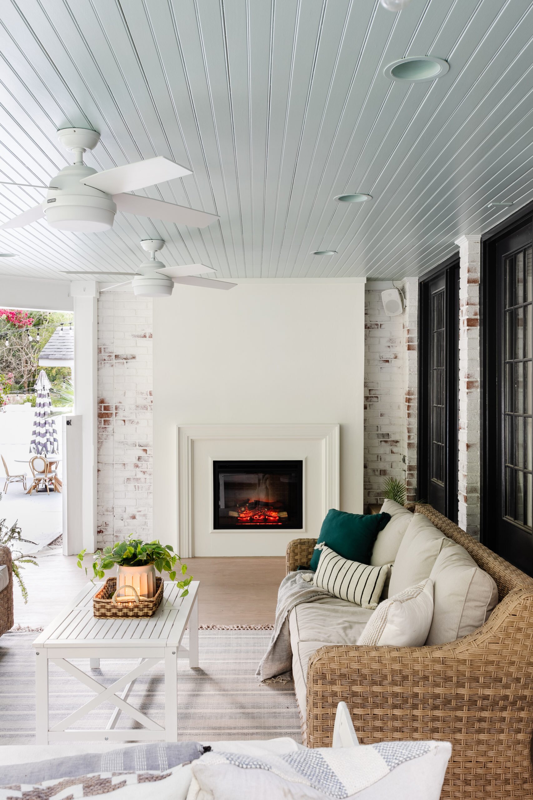 finished diy fireplace with electric insert