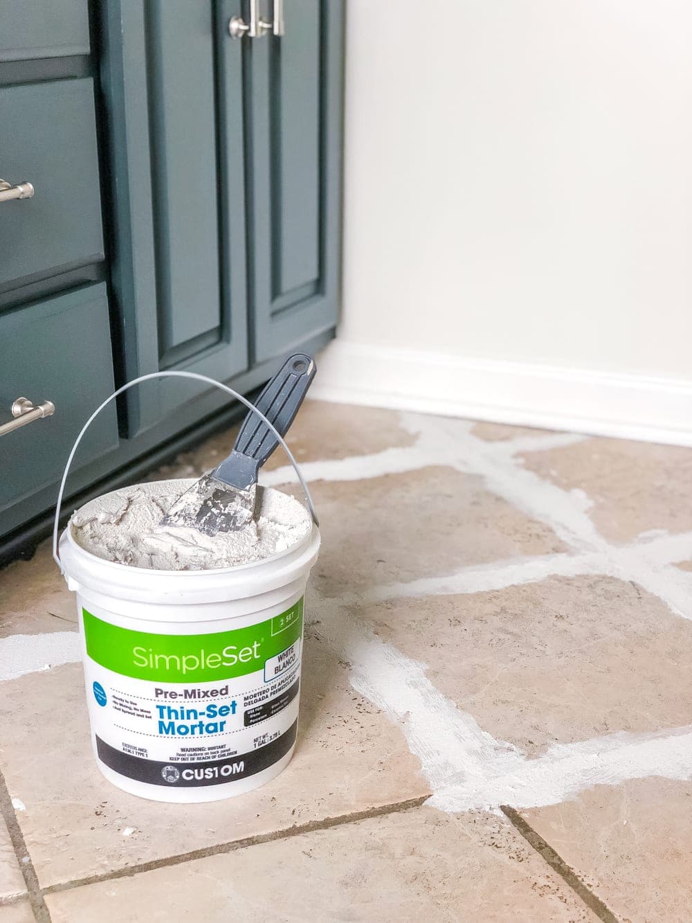 fill grout lines with thin-set mortar