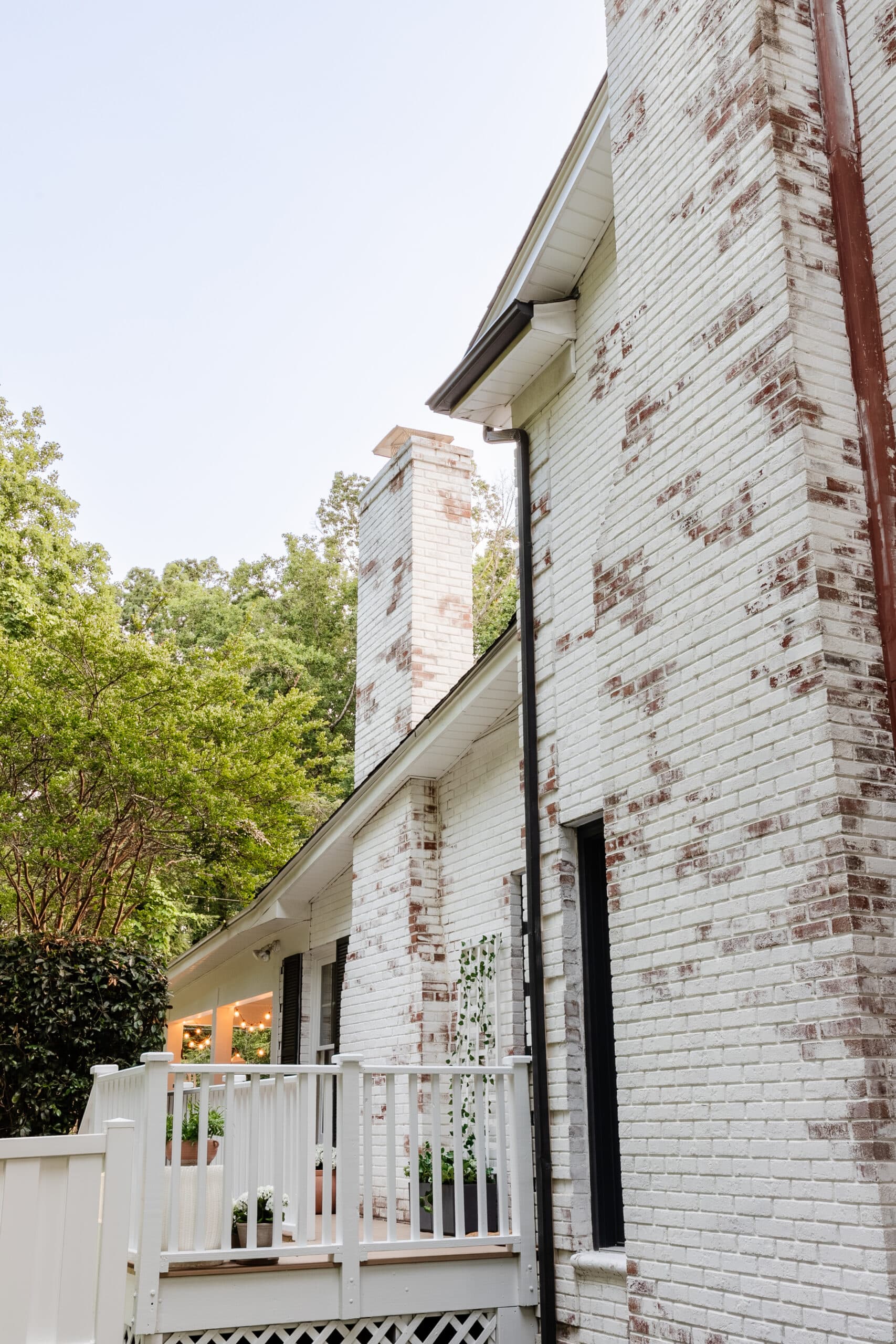 cleaned romabio limewash on a chimney