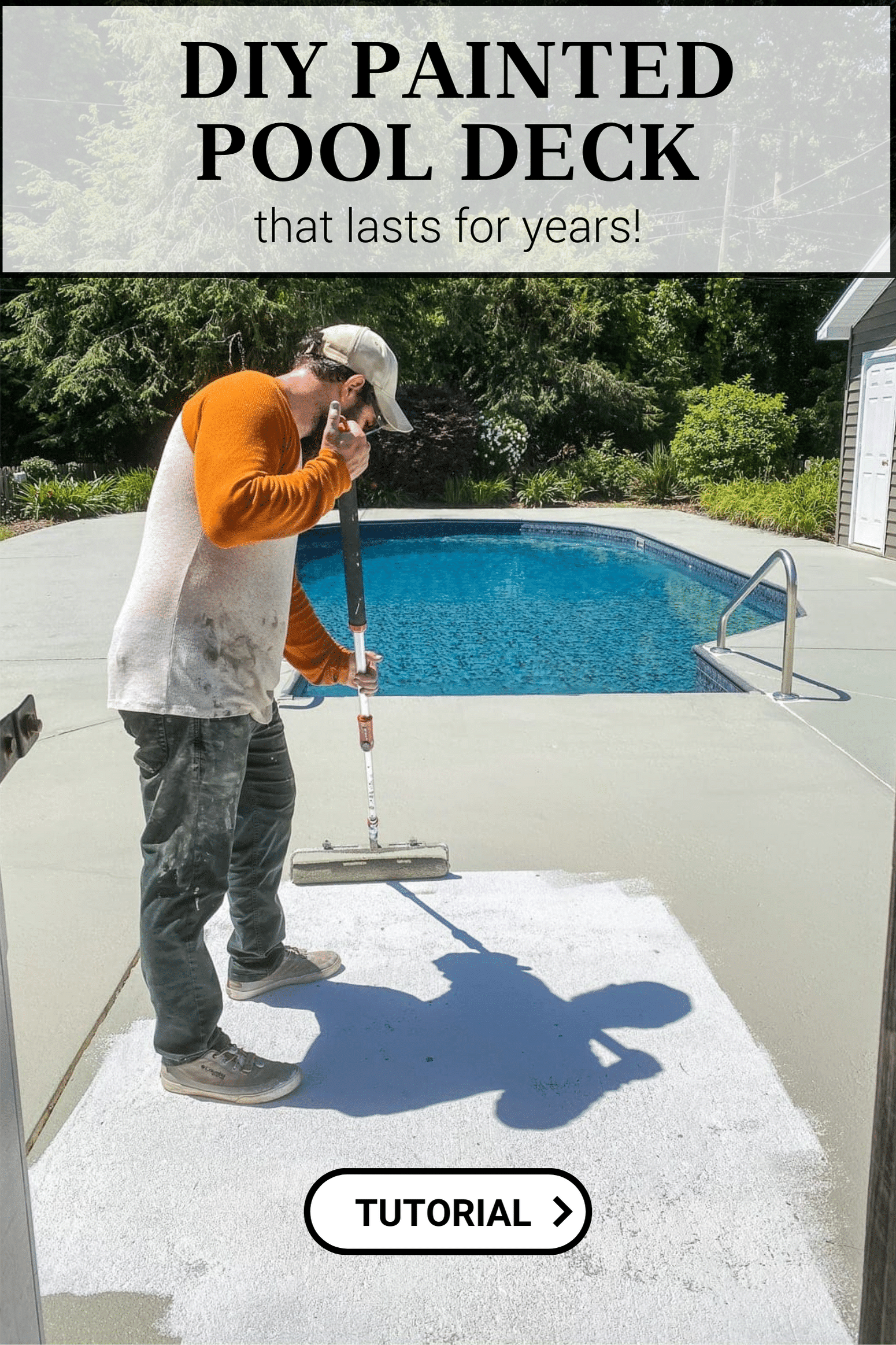 diy painted pool deck and patio