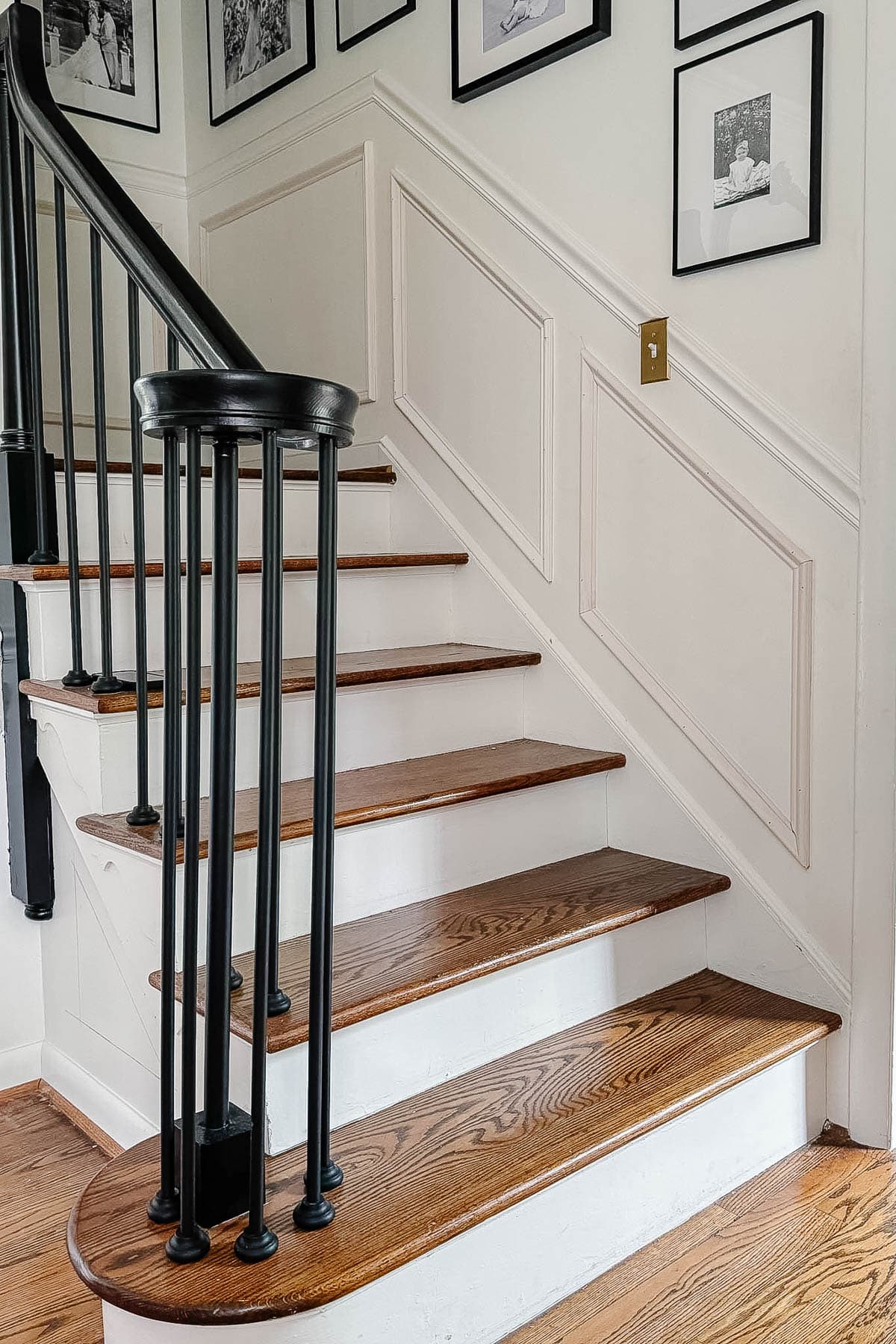 picture frame molding stair wainscoting
