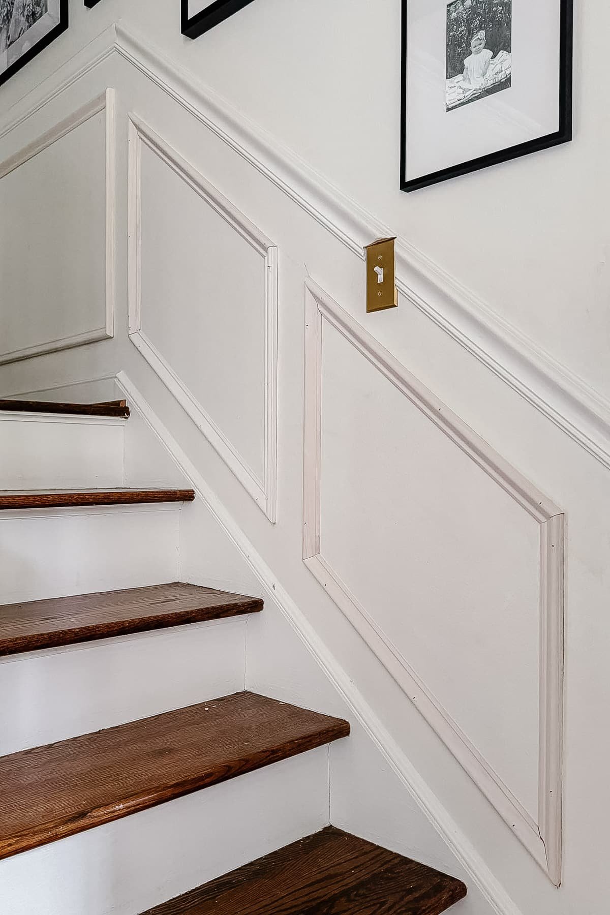 DIY wainscoting on stairs