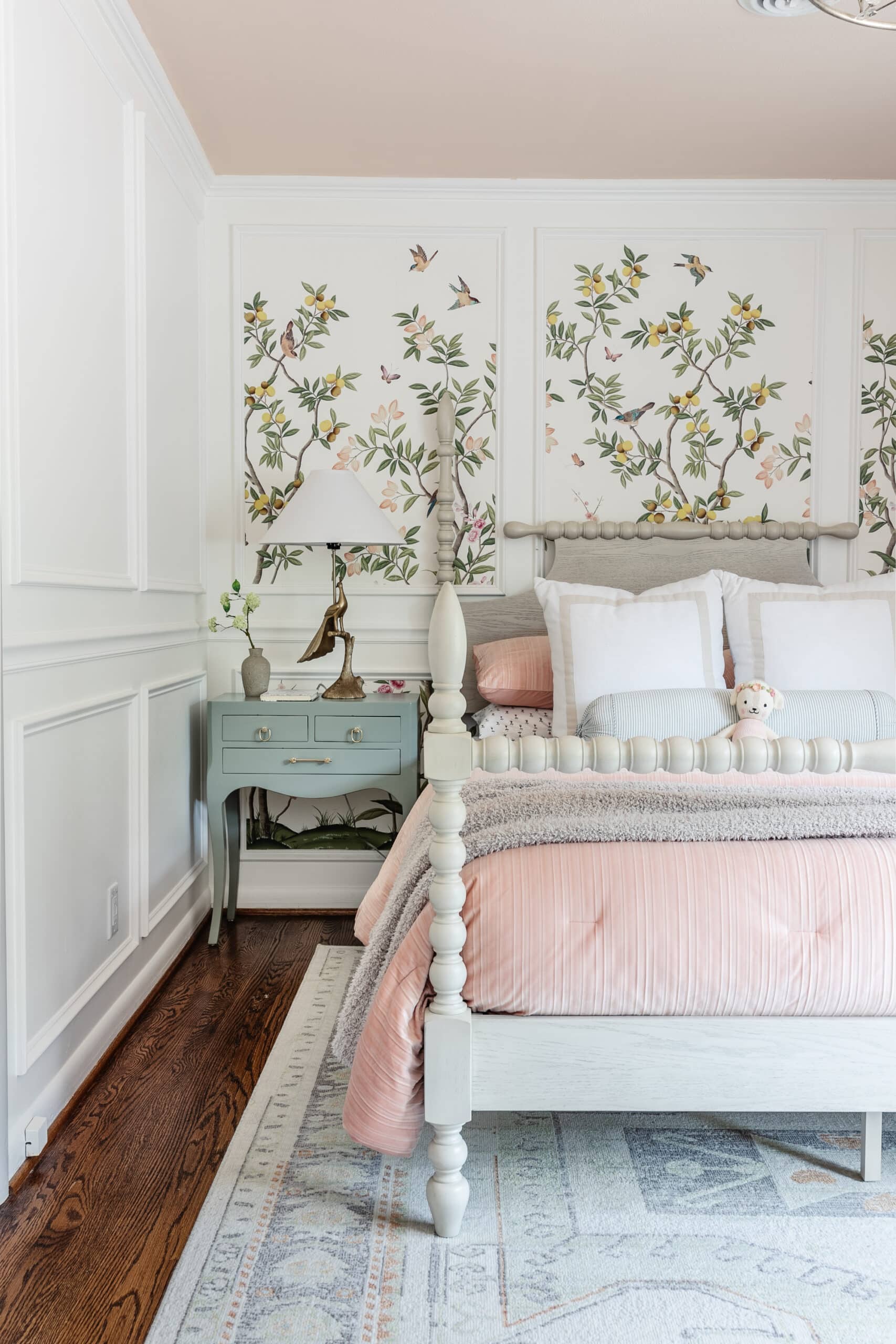 painted popcorn ceiling in a bedroom